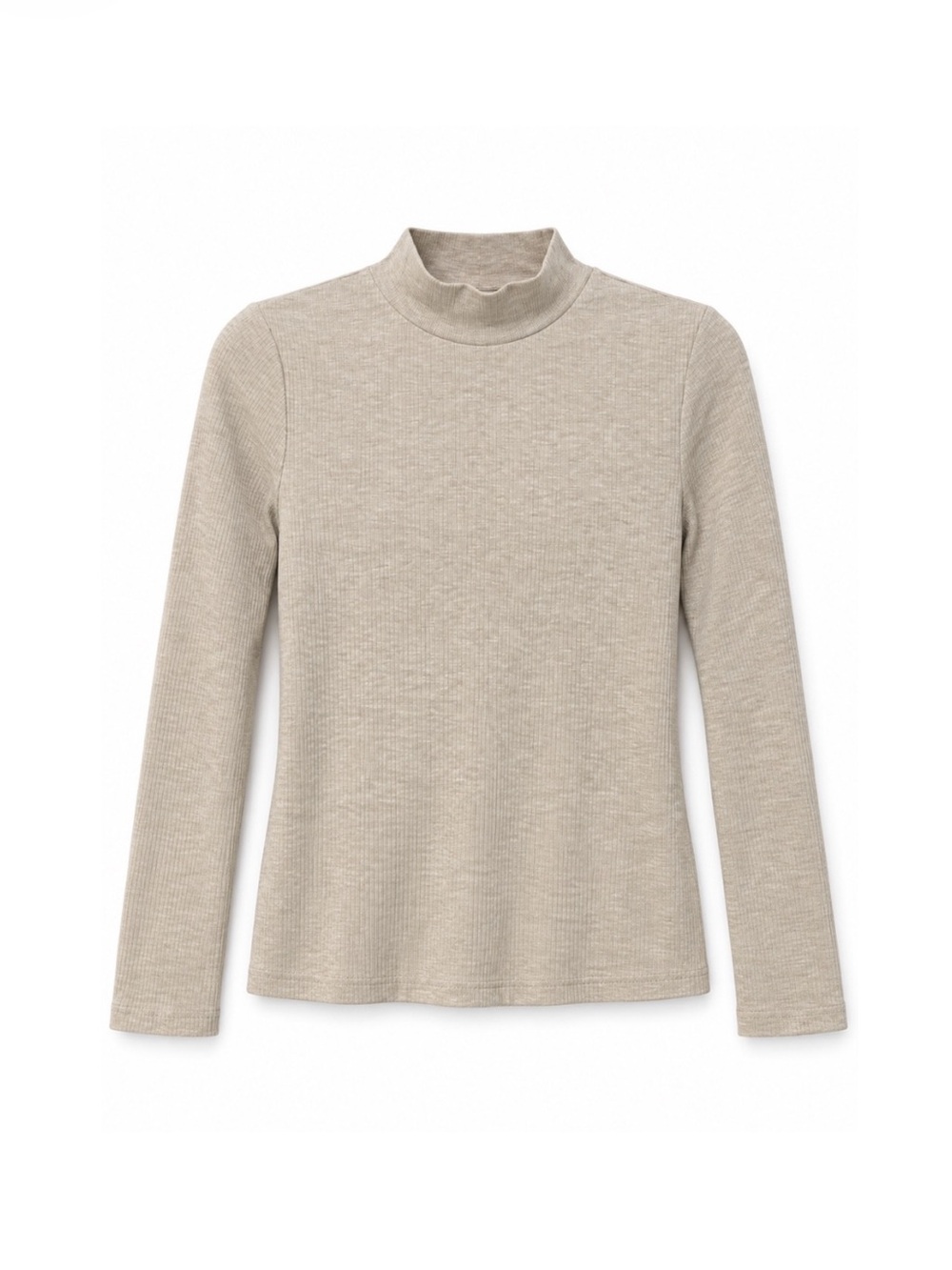 Banana Republic Ribbed Turtleneck Top - Oatmeal, Size M